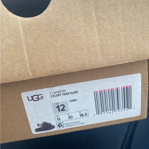 UGG Gray Fluffy Slippers size 12 - Picture 6 of 6